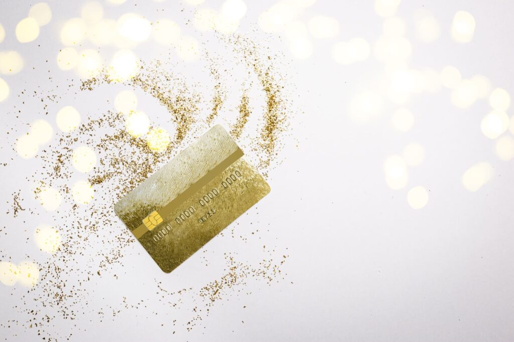 Golden dust with credit card
