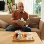 Senior Man Reading Detective Story