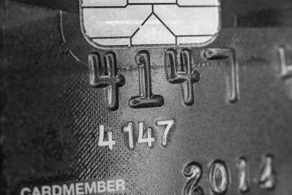 Close up surface of credit card